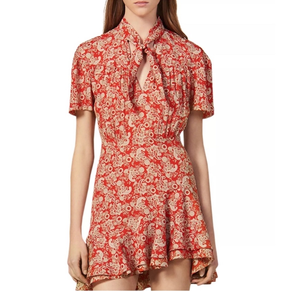 Sandro Red Paisley mini dress